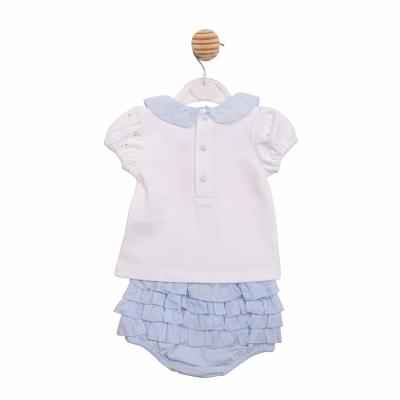 Mintini MB7119 * MB7119 Diamante and Frilled rear bloomer set(3-9 months)