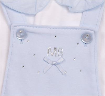 Mintini MB7120A * MB7120A Diamante and Frilled rear dungaree set(12-24 months)