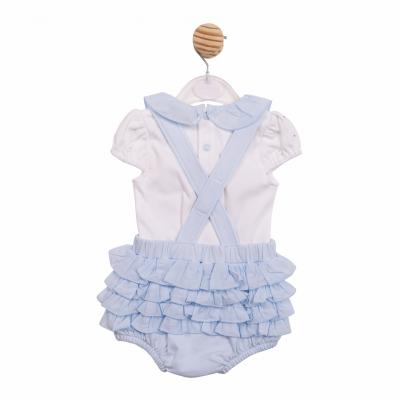 Mintini MB7120A * MB7120A Diamante and Frilled rear dungaree set(12-24 months)