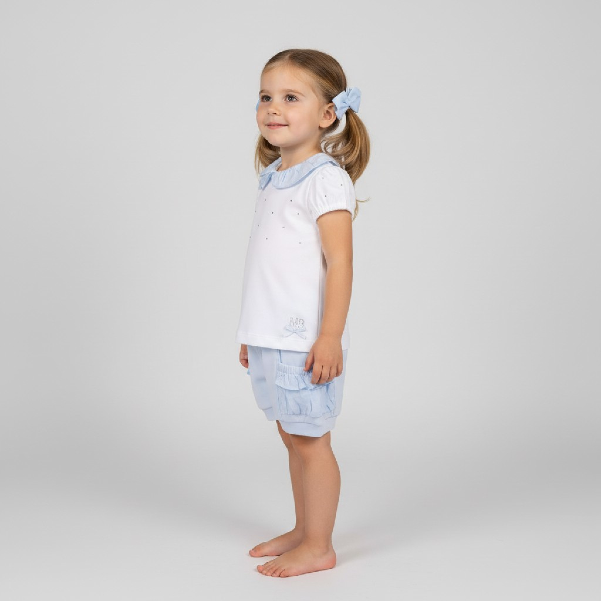 Mintini MB7121B * MB7121-B Diamante Shorts Set (3-5 years)