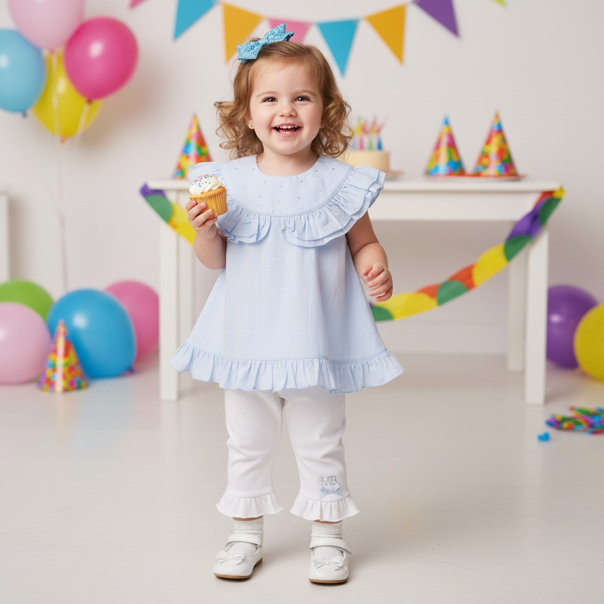 Mintini MB7121B * MB7122-B Diamante Dress and Legging Set (3-5 years)