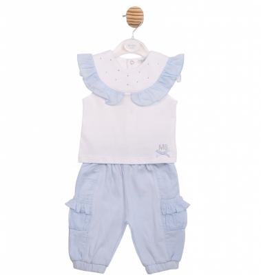Mintini MB7123 * MB7123S Diamante and Frilled Trouser Set (3-9 months)