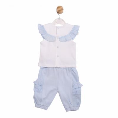 Mintini MB7123 * MB7123 Diamante and Frilled  trouser set(3-9 months)