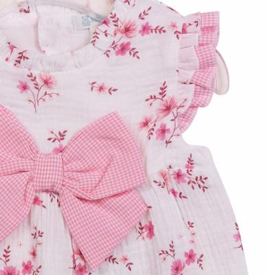 Mintini MB7130 * MB7130 Back Peep Hole Floral Bow Romper (3-12 months)