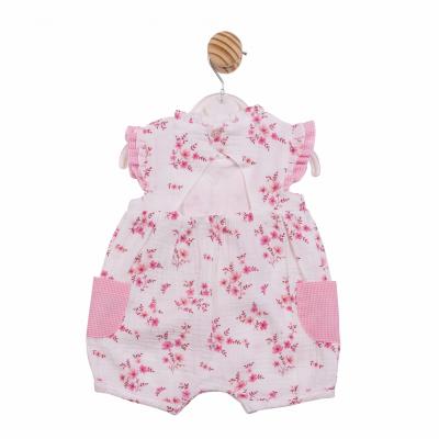 Mintini MB7130 * MB7130 Back Peep Hole Floral Bow Romper (3-12 months)