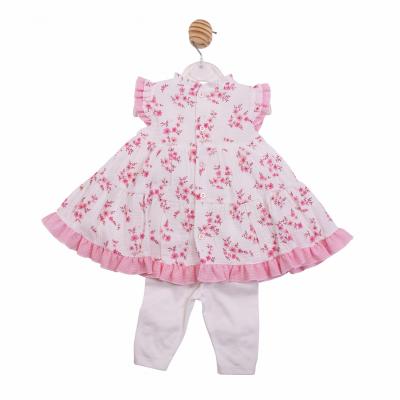 Mintini MB7133 * MB7133 Floral Bows and Gingham Leggings Set (3-9 months)