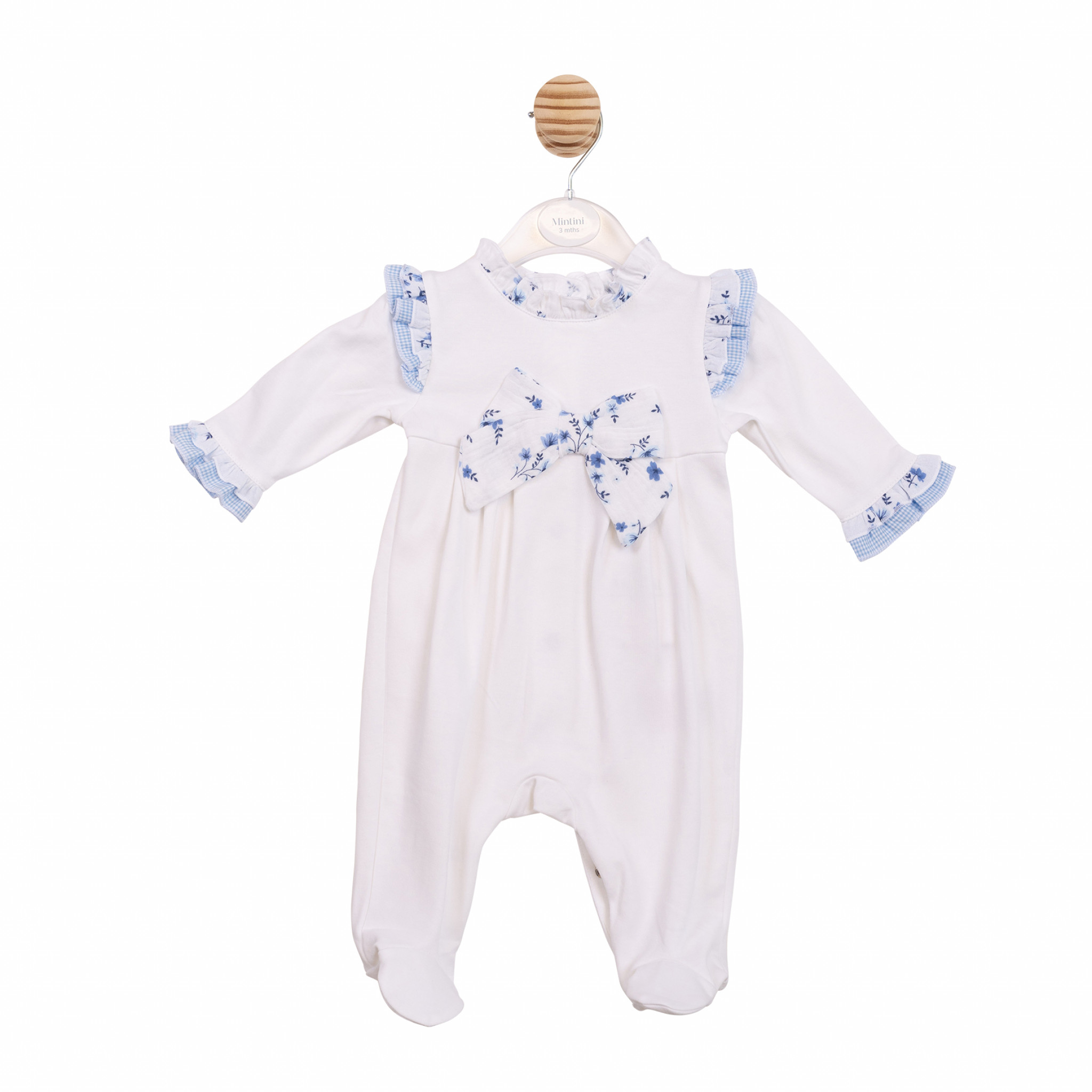 Mintini MB7136 * MB7136 Floral and Bow All In One (1-6 months)