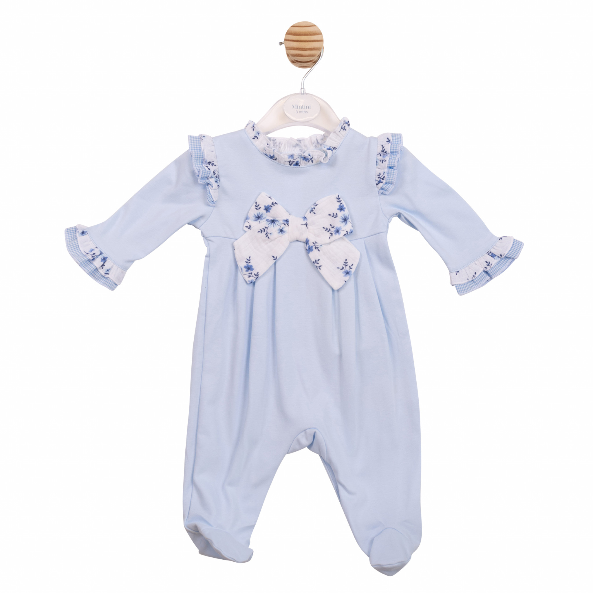 Mintini MB7137 * MB7137 Floral and Bow All In One (1-6 months)