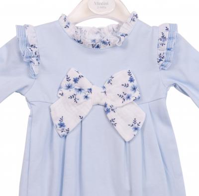 Mintini MB7137 * MB7137 Floral and Bow All In One (1-6 months)