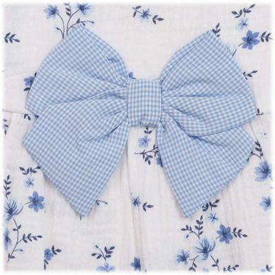 Mintini MB7138 * MB7138 Back peep hole floral bow Romper  (3-12 months)