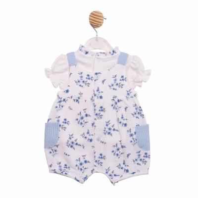 Mintini MB7139A * MB7139A Floral bloomer dungaree set  (12-24 months)