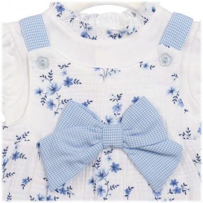 Mintini MB7139 * MB7139 Floral bloomer dungaree set  (3-9 months)