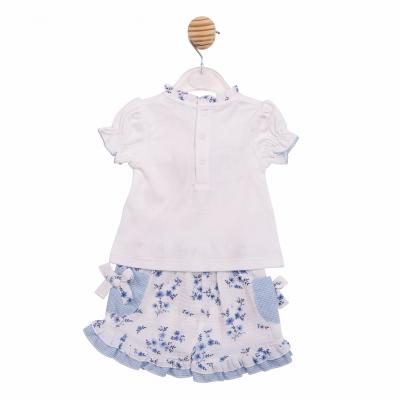 Mintini MB7142A * MB7142A Floral bows and gingham  shorts set ( 12-24 months)