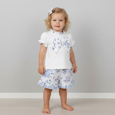 MB7142 Floral Bows and Gingham Shorts Set (3-9 months)