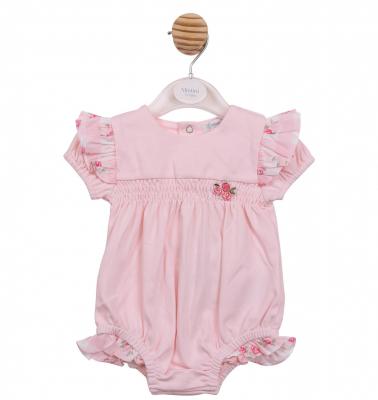 MB7154  Roses Gingham Romper  (1-9 months)
