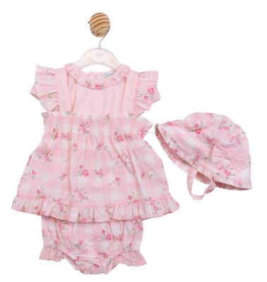 MB7156  Roses Gingham Three Piece  (3-9 months)