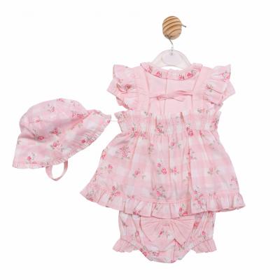 Mintini MB7154 * MB7156 Roses Gingham Three Piece (3-9 months)