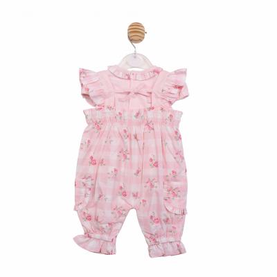 Mintini MB7157 * MB7157 Roses Gingham Dungaree Set (3-9 months)