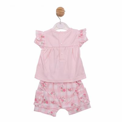 Mintini MB7158 * MB7158A Roses Gingham Shorts Set (12-24 months)