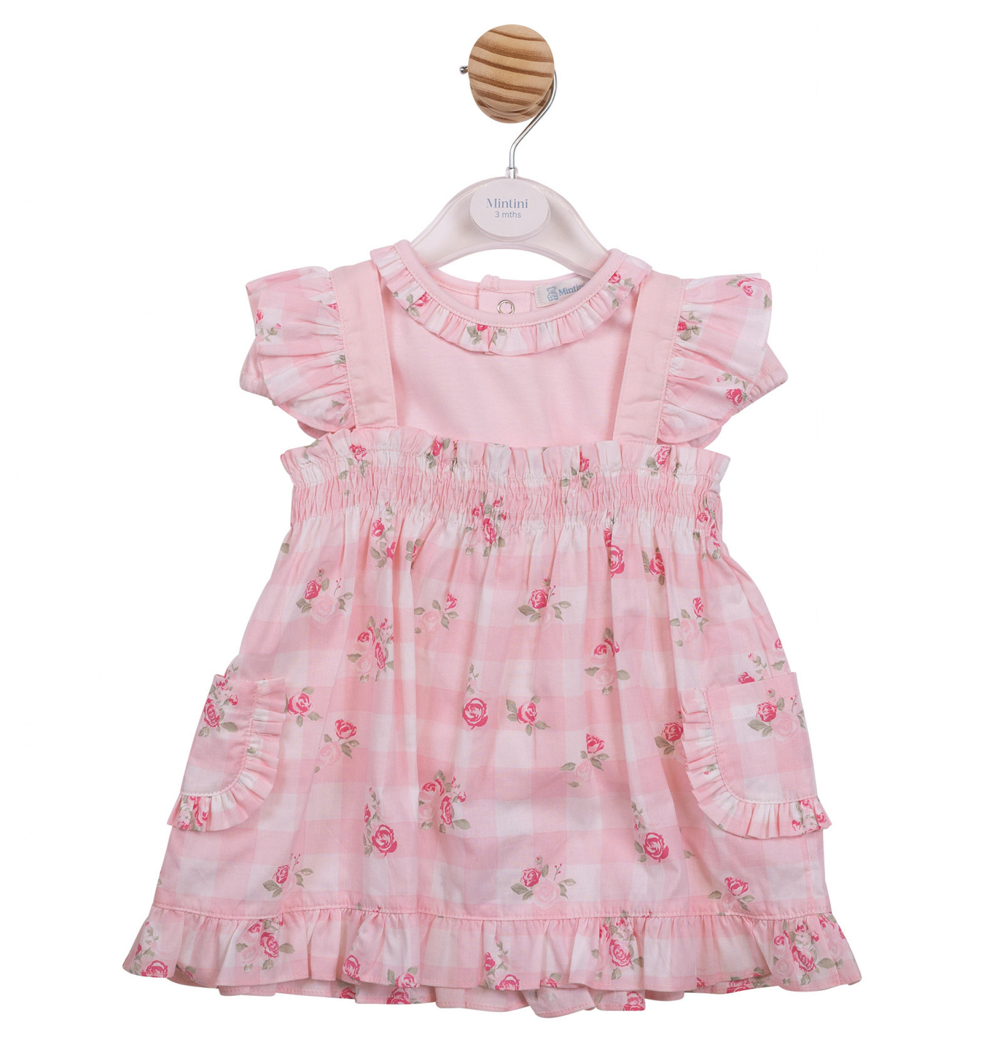Mintini MB7160B * MB7160 Floral Pinafore and Top (3-9 months)