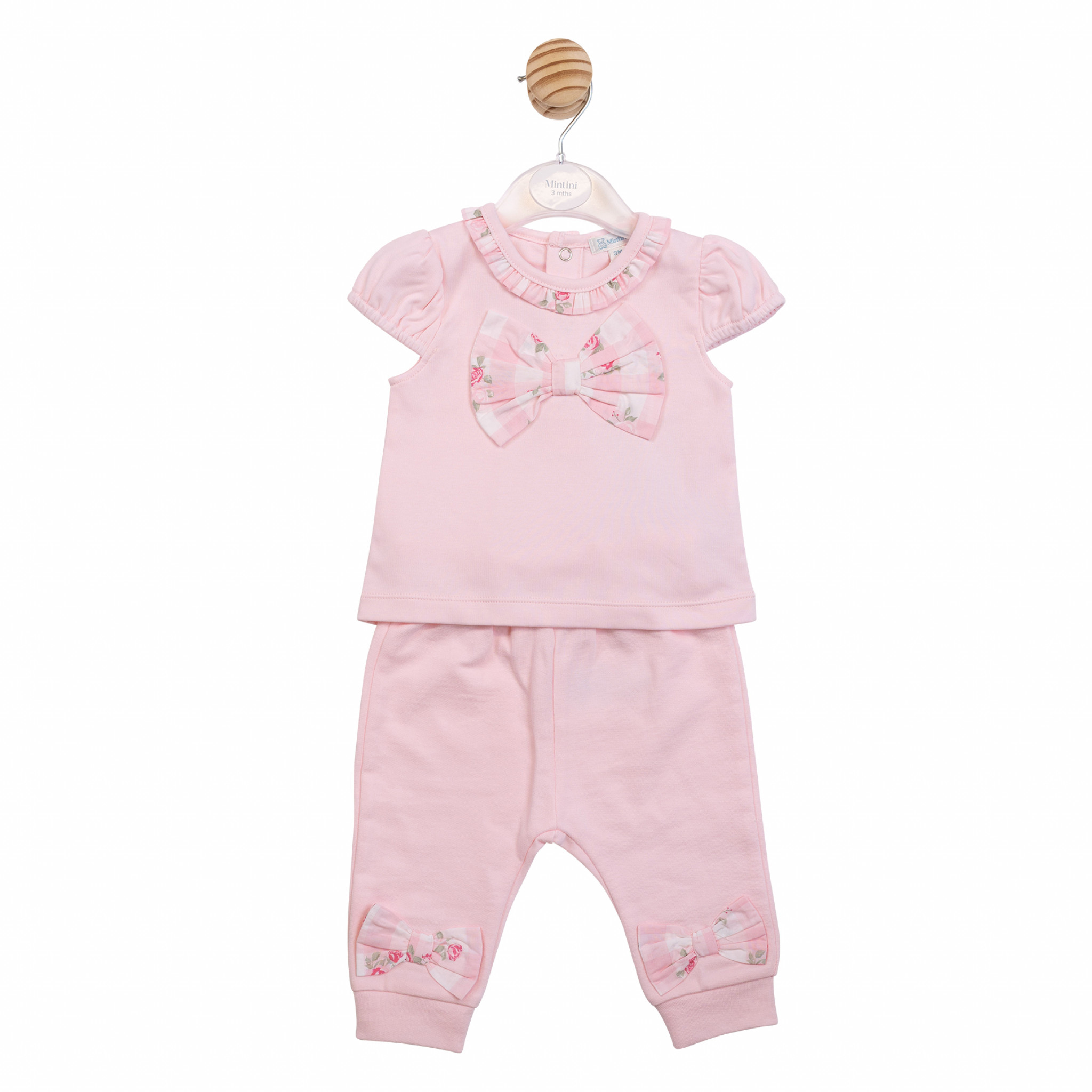 Mintini MB7163 * MB7163 Floral and Check Jog Set (3-9 months)