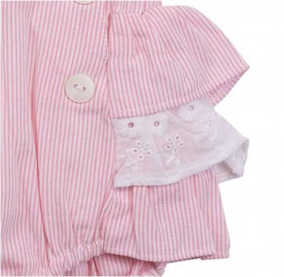 Mintini MB7171A * MB7171A Striped and Lace Frilled rear dungaree set(12-24 months)