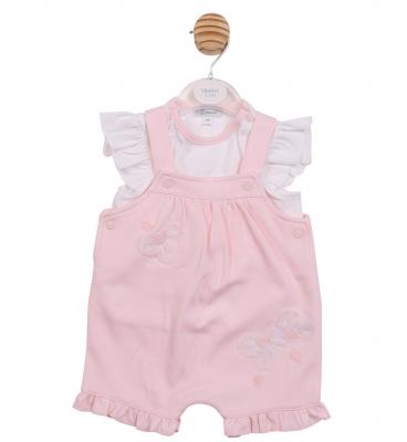 Mintini MB7206 * MB7206P 3D Flower Dungaree Set (3-12 months)