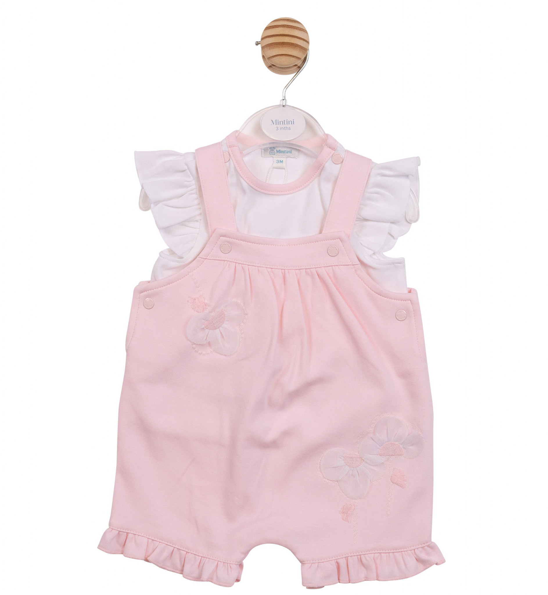 Mintini MB7206 * MB7206 3D Flower Dungaree Set(3-12 months)