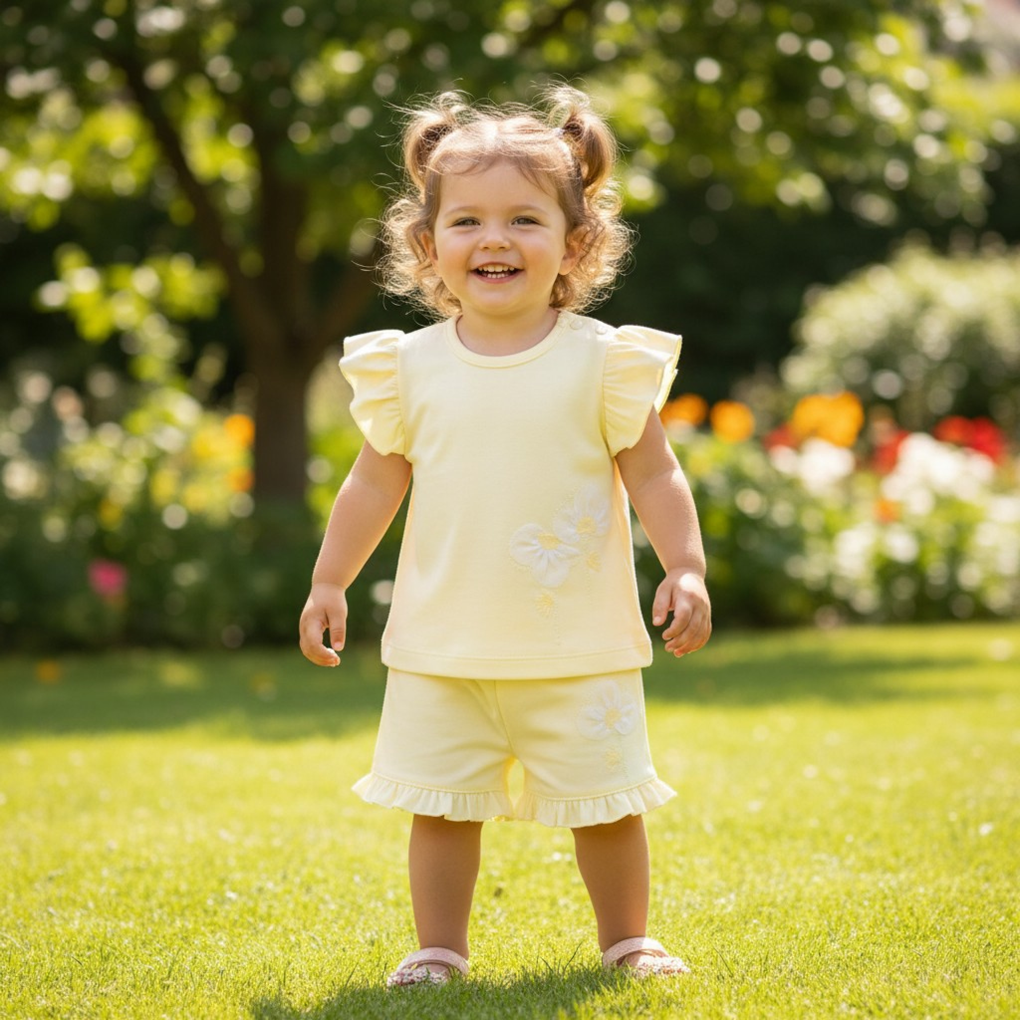 Mintini MB7216A * MB7216A 3D Flower Shorts and Top (12-24 months)