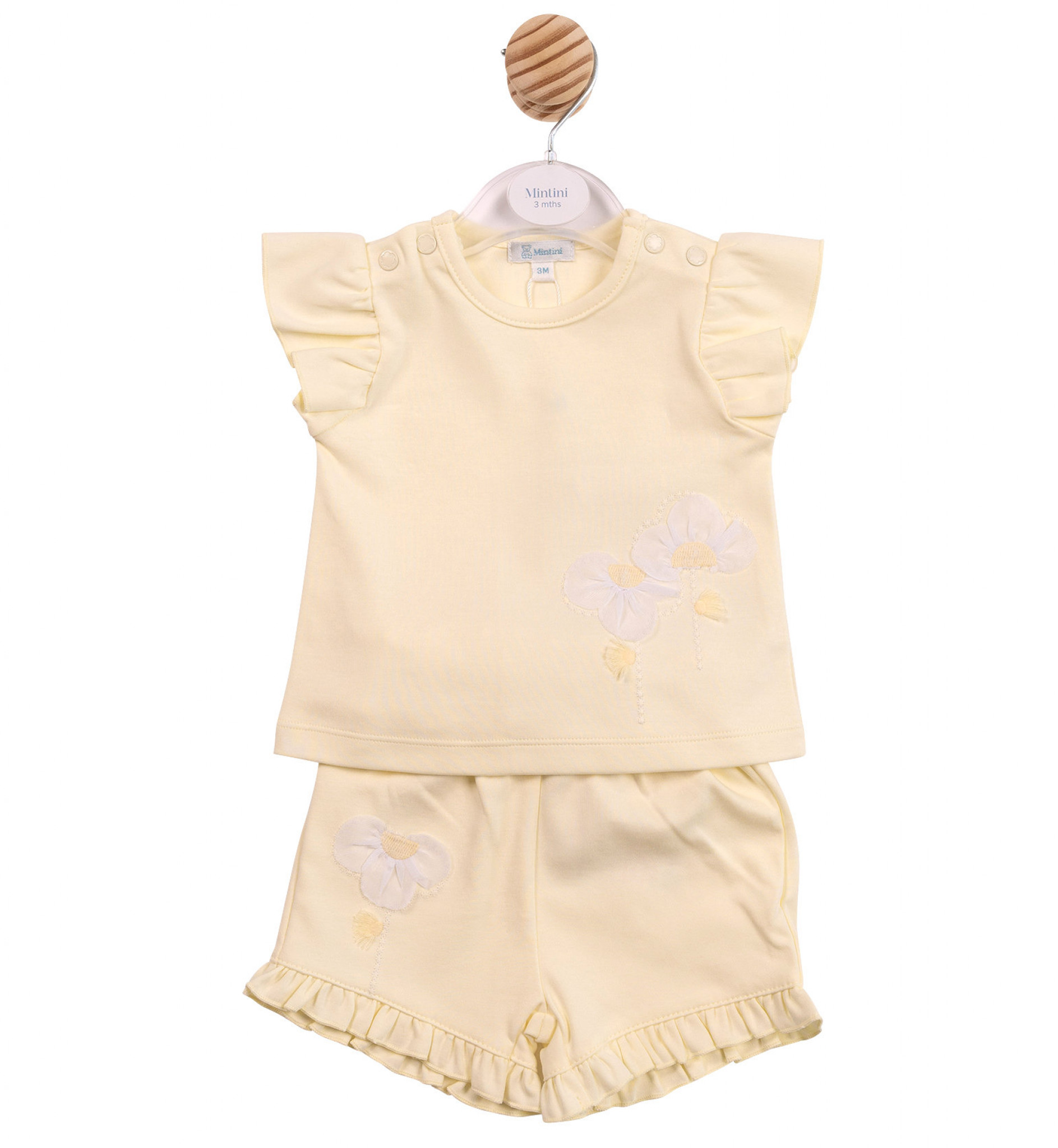 Mintini MB7216 * MB7216 3D Flower short and top(3-9 months)