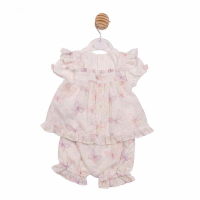 Mintini MB7222 * MB7222A Butterfly Sun Top and Bloomer  Set (12-24 months)