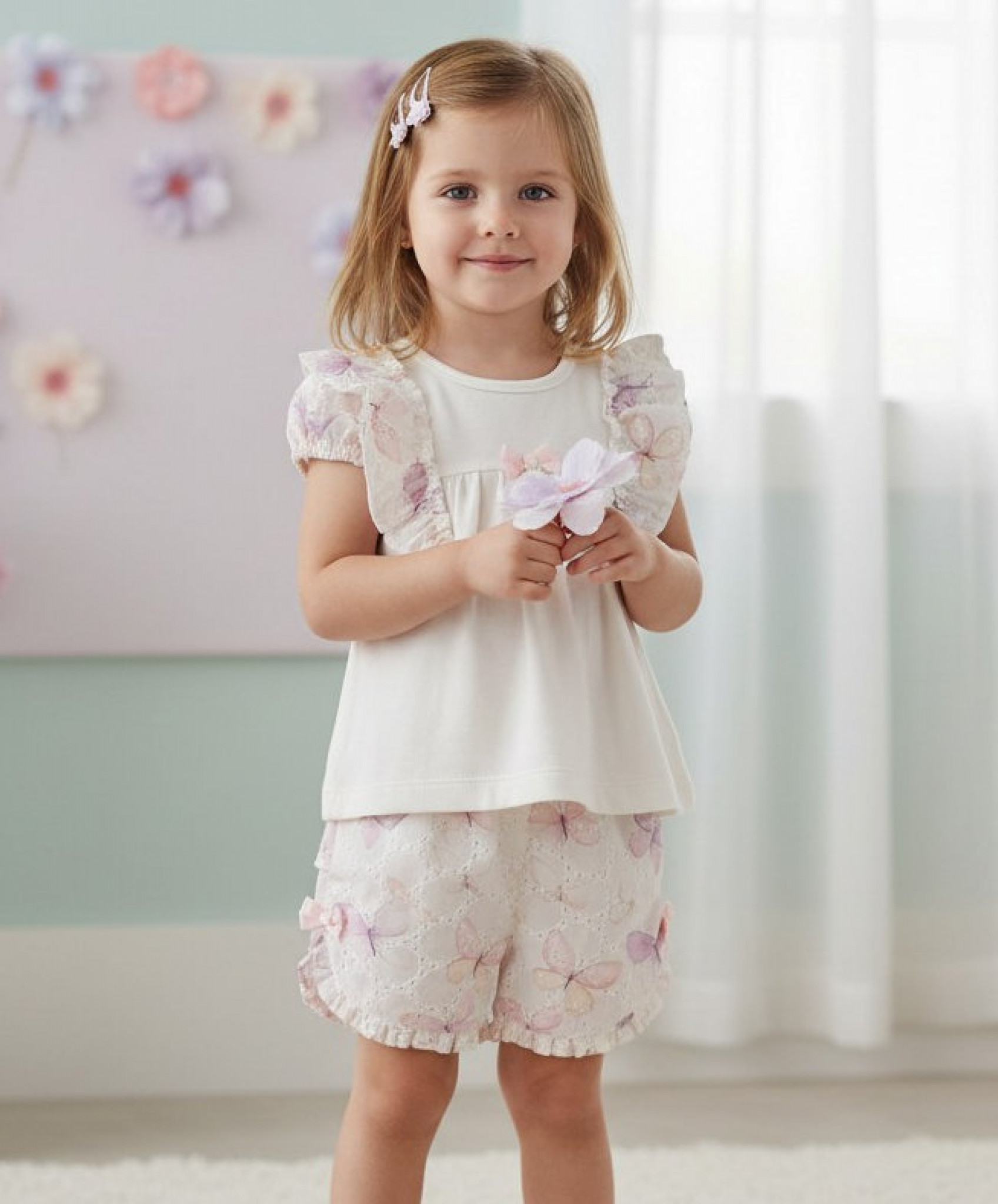 Mintini MB7224B * MB7224B "Butterfly and Frills" Shorts Set (3-5 years)