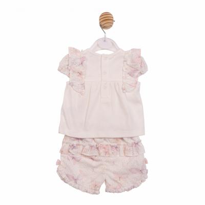 Mintini MB7224B * MB7224B Butterfly and frill back lace shorts set (3-5 years)