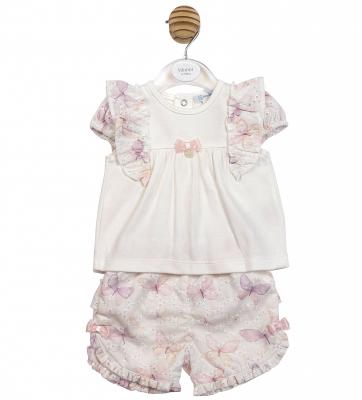 Mintini MB7224B * MB7224B Butterfly and frill back lace shorts set (3-5 years)