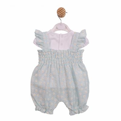 Mintini MB7249 * MB7249 Floral Shirred Sun Romper  (3-12 months)