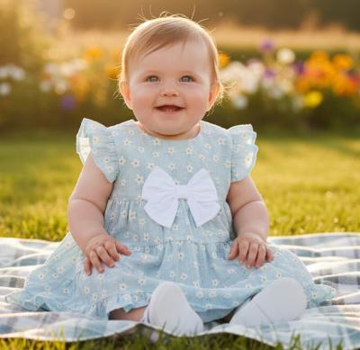 MB7252-G  Floral Dress with Bow  (3-9 months)