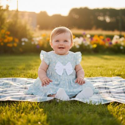 MB7252G  Floral Dress with Bow  (3-9 months)