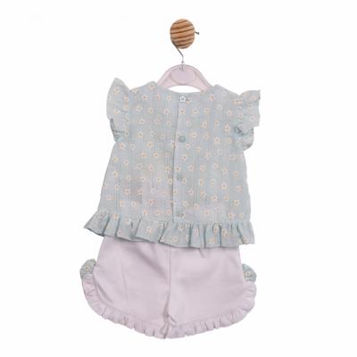 Mintini MB7253 * MB7253A Floral Shorts Set with Bow (12-24 months)
