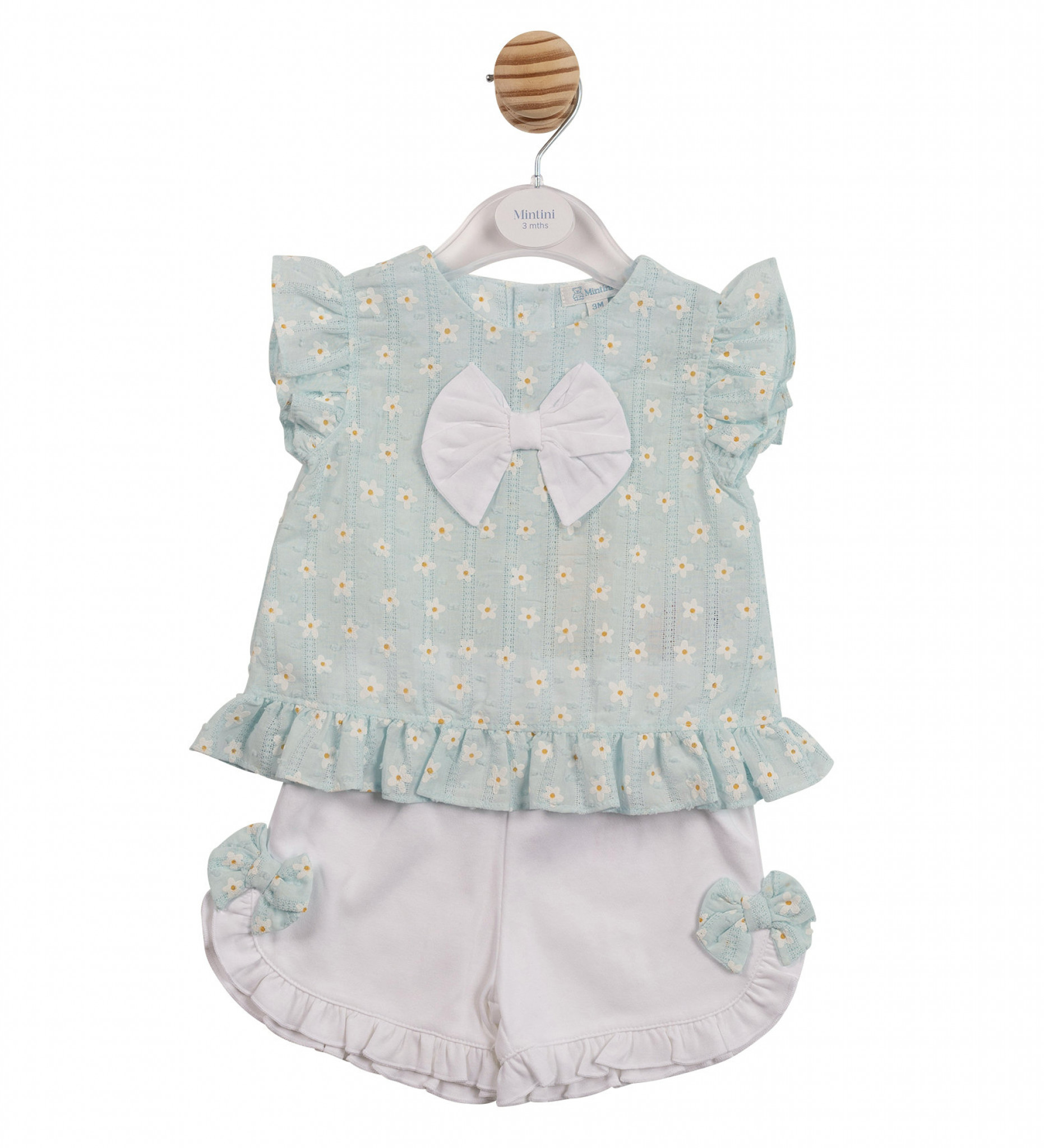Mintini MB7252B * MB7253B Floral Shorts Set with bow (3-5 years)