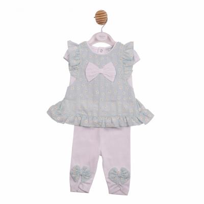 Mintini MB7254 * MB7254 Floral Cross Back 3 Piece Sun Set (3-9 months)