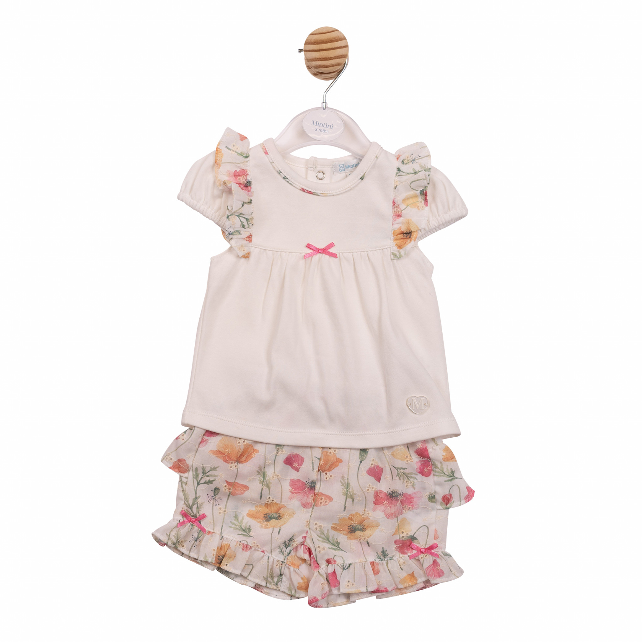 Mintini MB7259 * MB7259A Poppy Broderie Shorts  Set  (12-24 months)