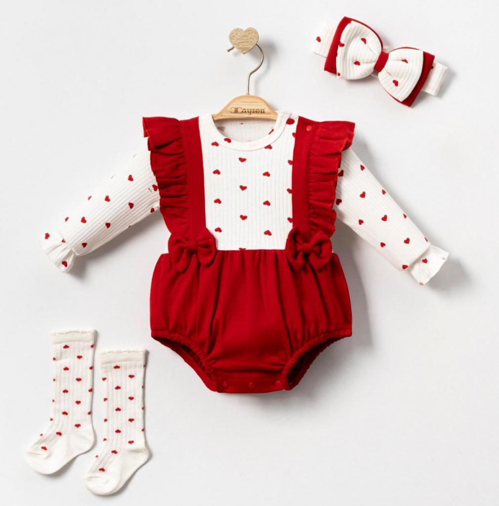 MiniCayzen 3068 * MC1068 Red Heart Romper (03-12 months)