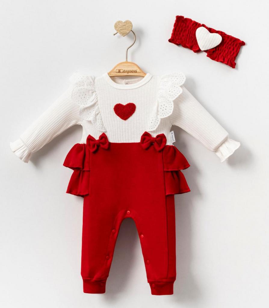 MiniCayzen 1072 * MC1072 Red Heart Romper (0-9 months)