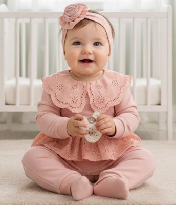 MC1075   Lace Romper and headband  ( 0-9 months)