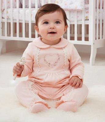 MC1119  Flower heart anfd lace Romper   ( 0-9 months)