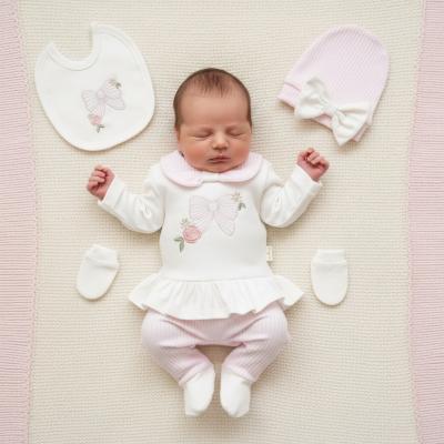 MC2098    Bow five piece set  ( 0-3 months)