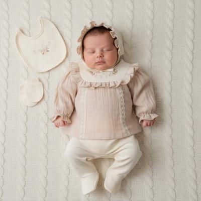 MC2099  Floral & Lace five piece set  ( 0-3 months)