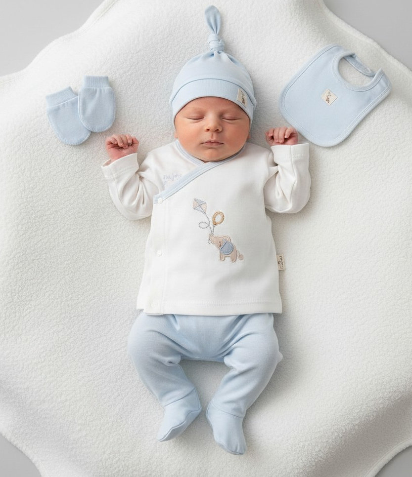 MiniCayzen  2025210700005 MC2106 Elephant Five Piece Set ( 0-3 months)