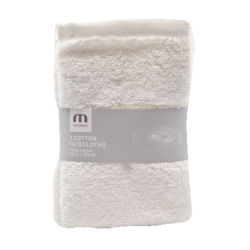 Wecan Exclusive  5018632253850 MD016 Triple Pack White Baby Wash Cloth