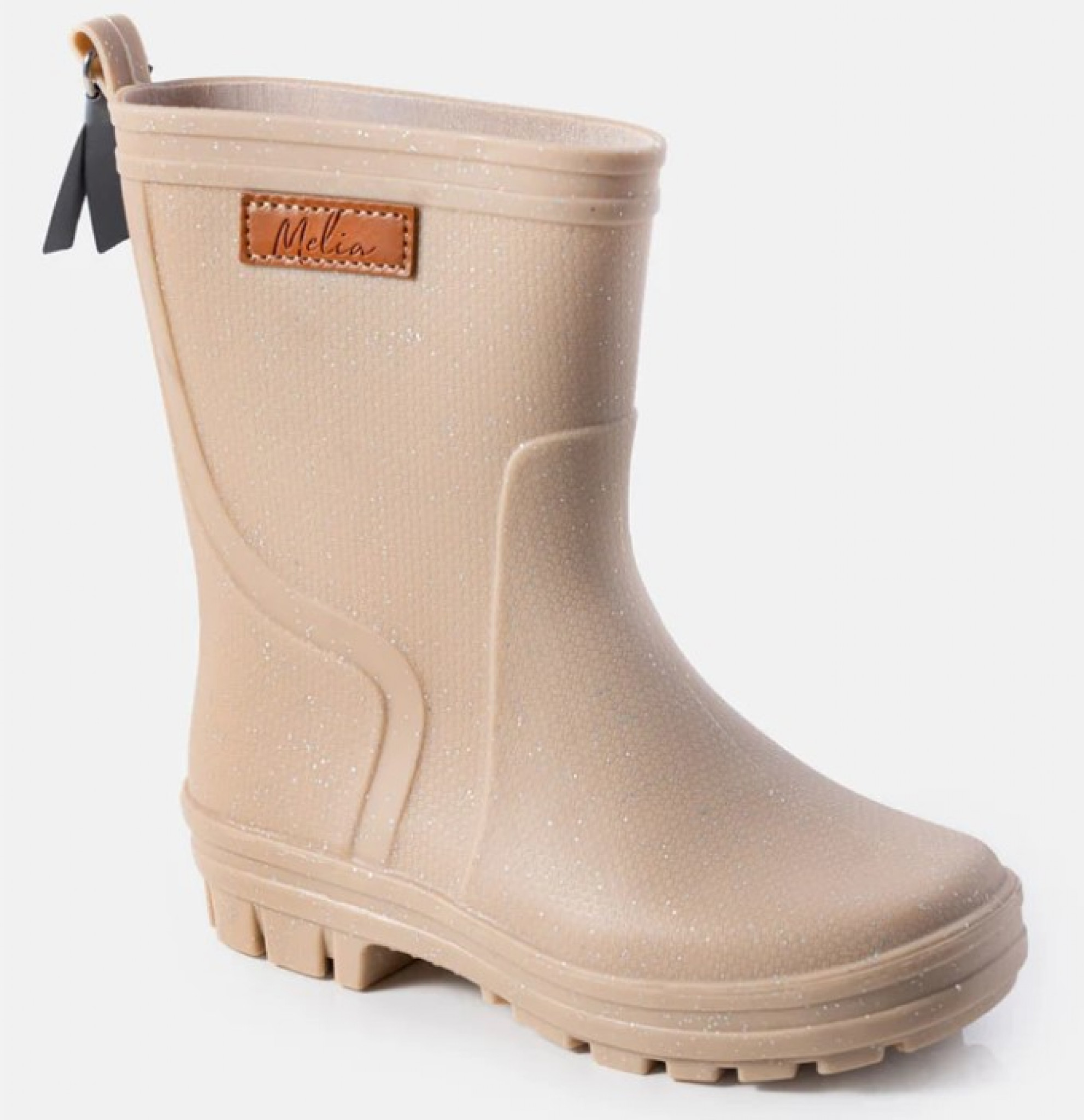 Melia  * MEAngel-Beige Glittery Welly Boots (24-30 UK7-12 INF)